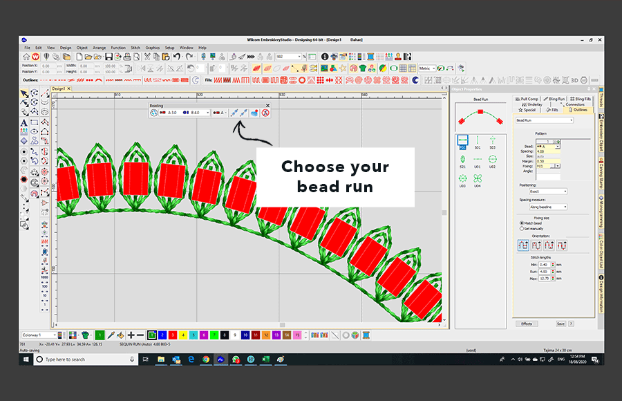 EmbroideryStudio Beading Element