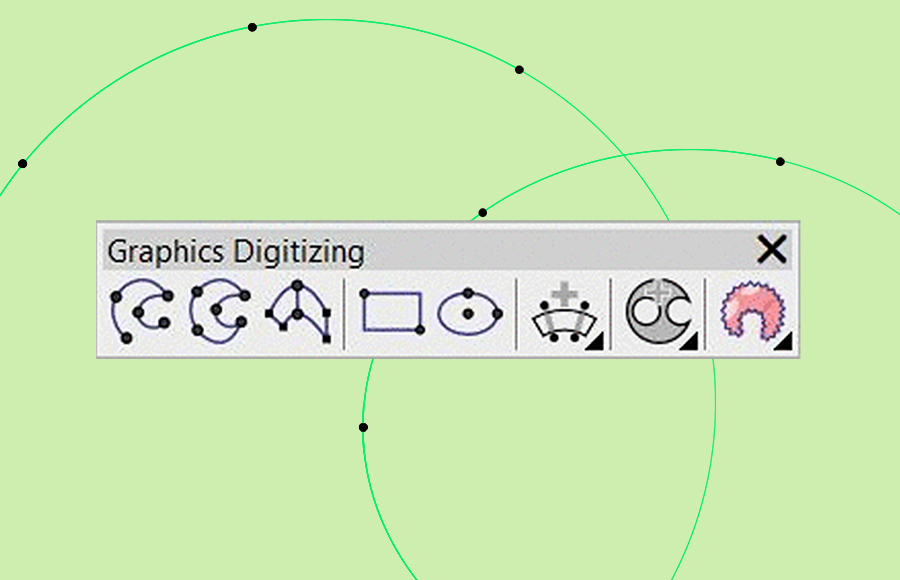 Graphical digitizing tools for faster digitizing 