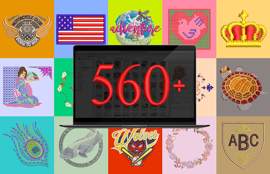 Over 560 Designs Included