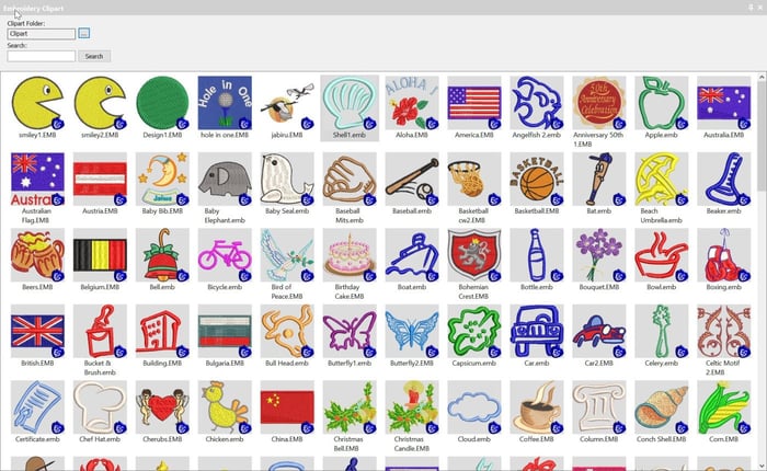 Add Embroidery Designs to Wilcom Clipart