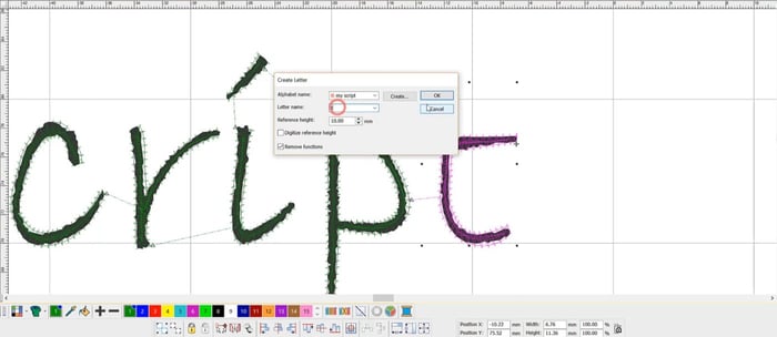Create your own Wilcom .ESA font with Font Creator