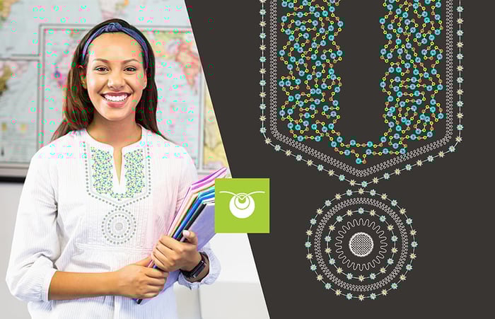 Multi-sequin embroidery designs