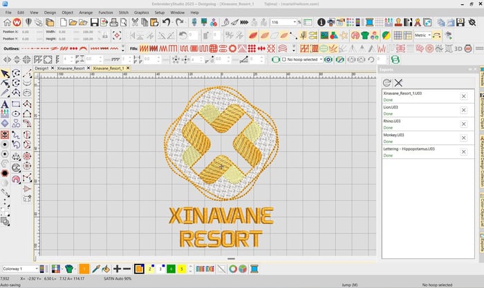 Laydown Stitch and Rounded Corners