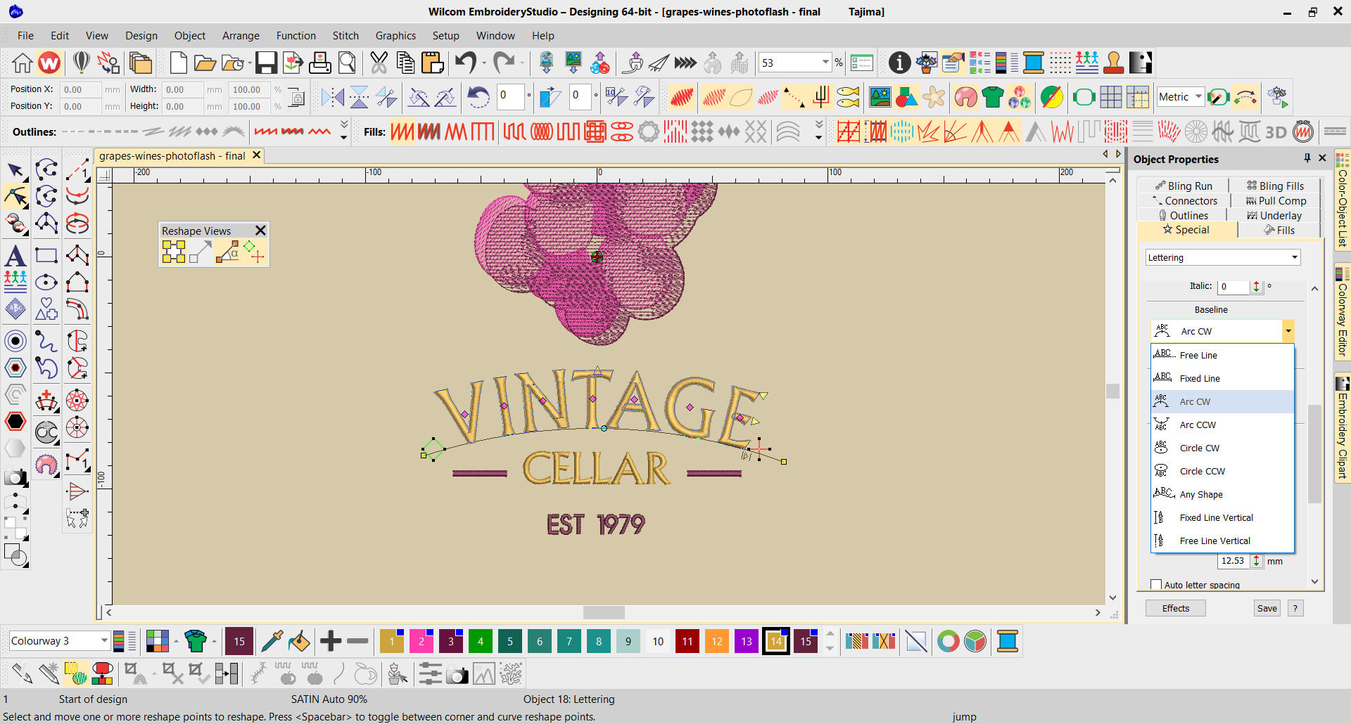 EmbroideryStudio world-class lettering