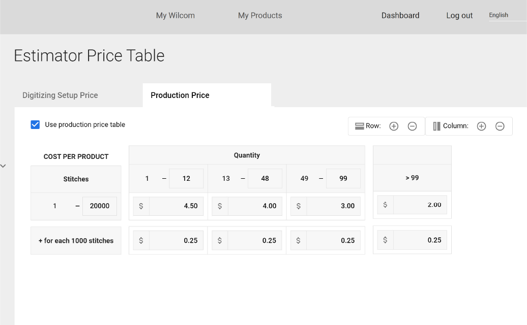 Introducing price tables in WilcomWorkspace Estimator
