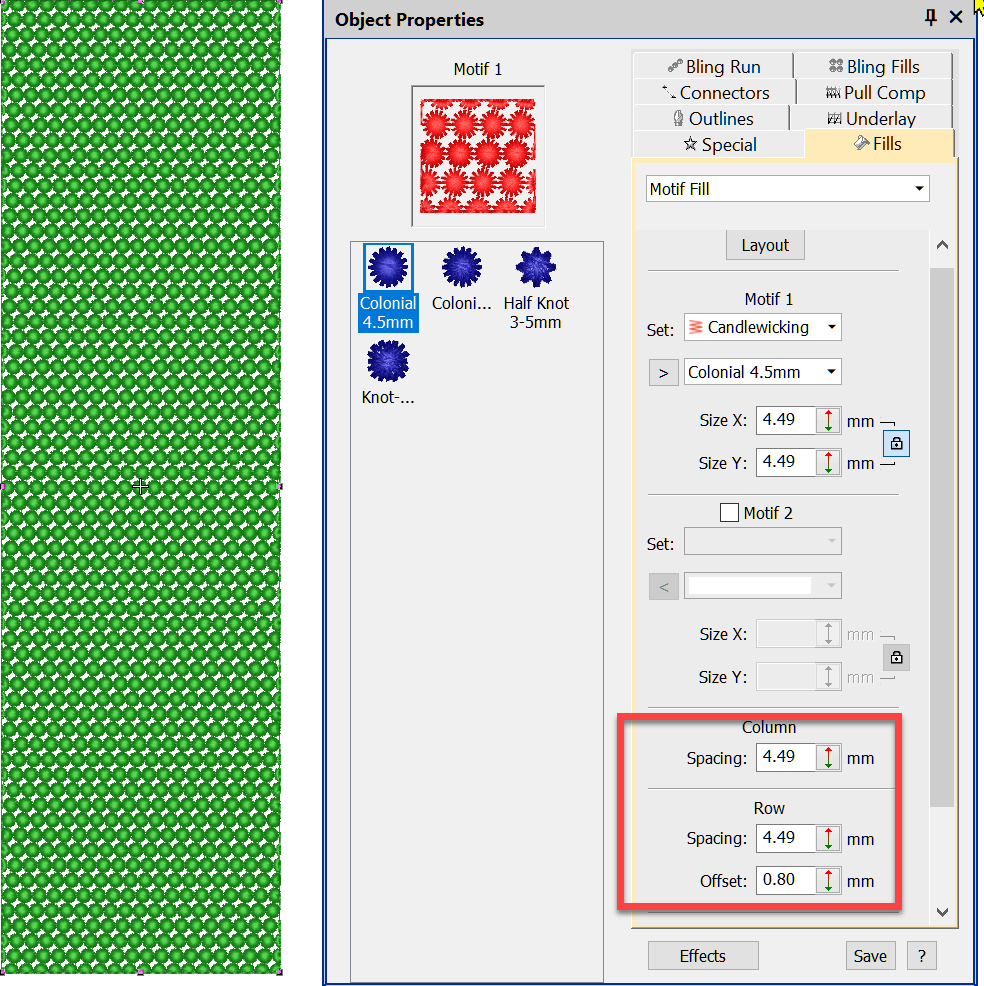 Column and Row Spacing