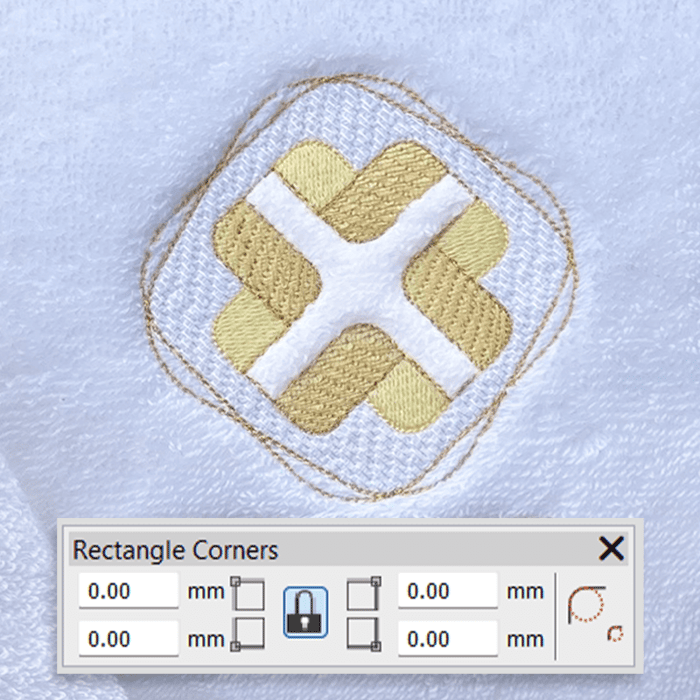 Laydown Stitch and Rounded Corners