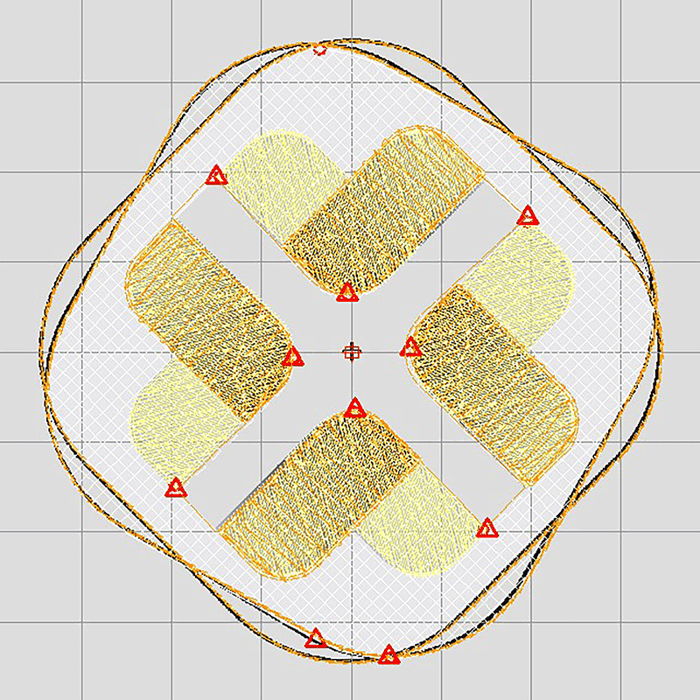 Laydown Stitch and Rounded Corners - Trim