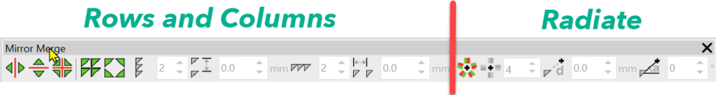 Rows and Columns and radiating objects