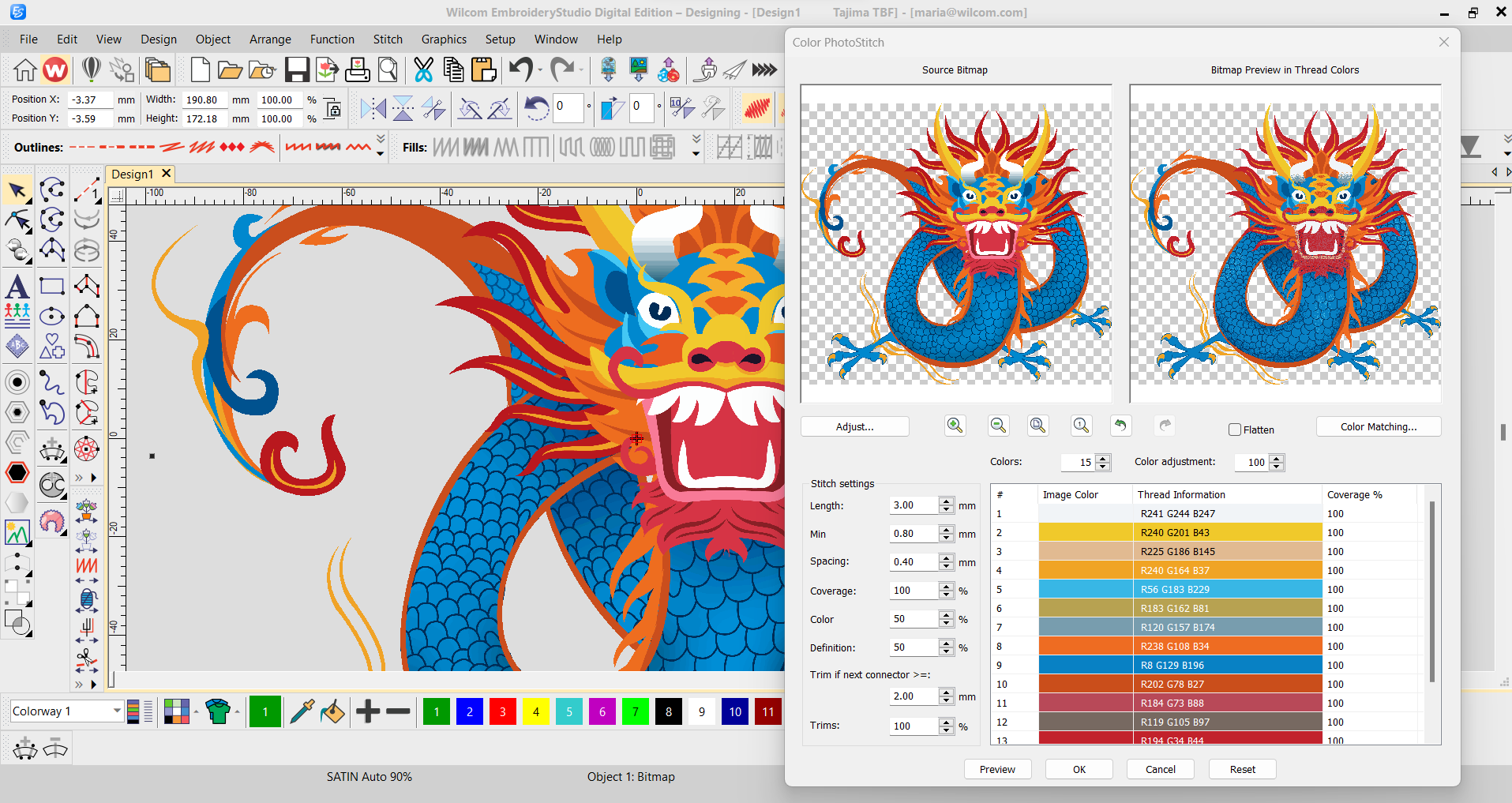 EmborideryStudio Digital Edition Color Photo Stitch