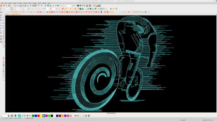 EmbroideryStudio Digital Edition Designing - Beyond City Cyclists Reflective Threads for All Explorers