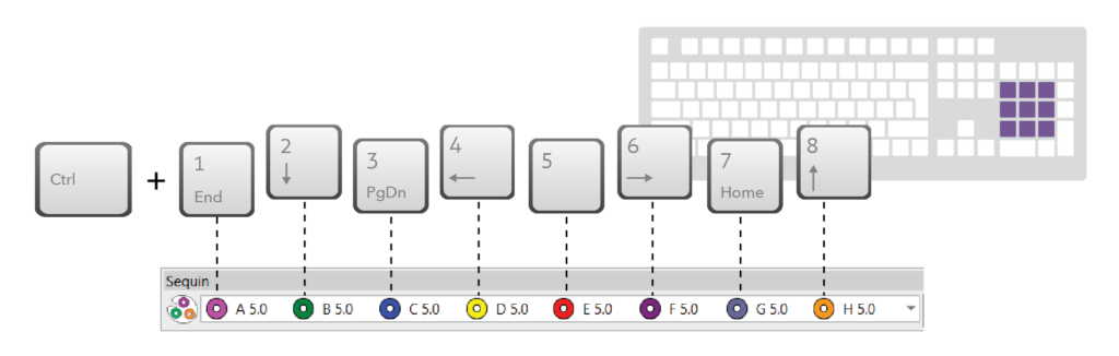 EmbroideryStudio Digital Edition Sequin up to 8 sequin support