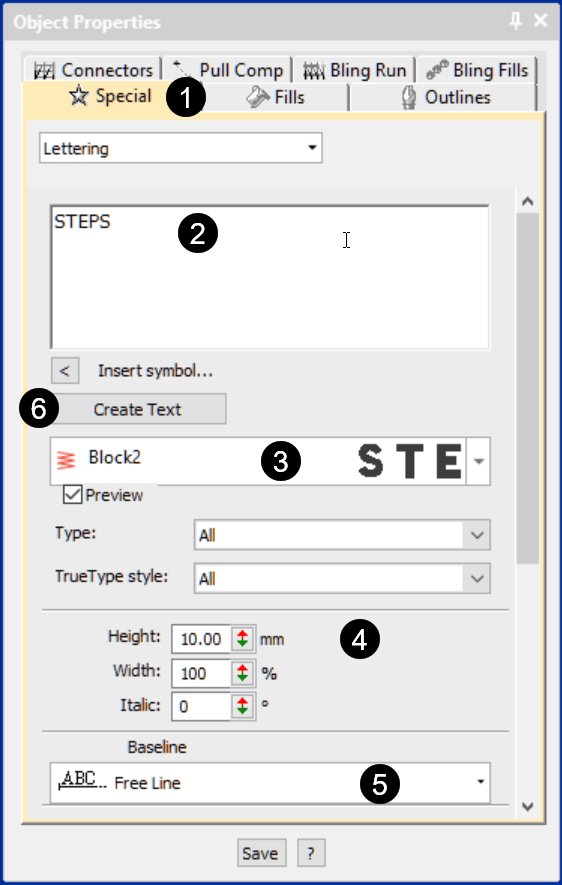 Steps to create lettering