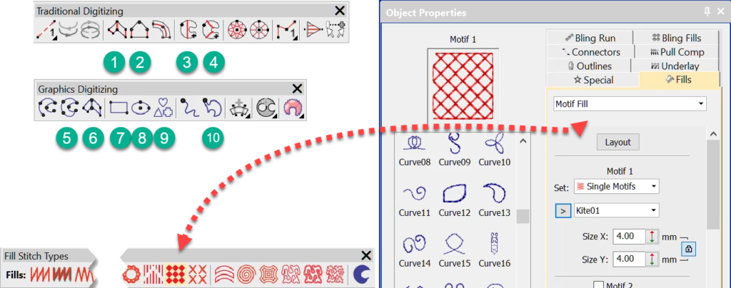 Tool Selection for Motif Fill